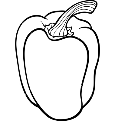 Green Pepper Coloring Pages 380x400 Green Pepper Coloring Pages