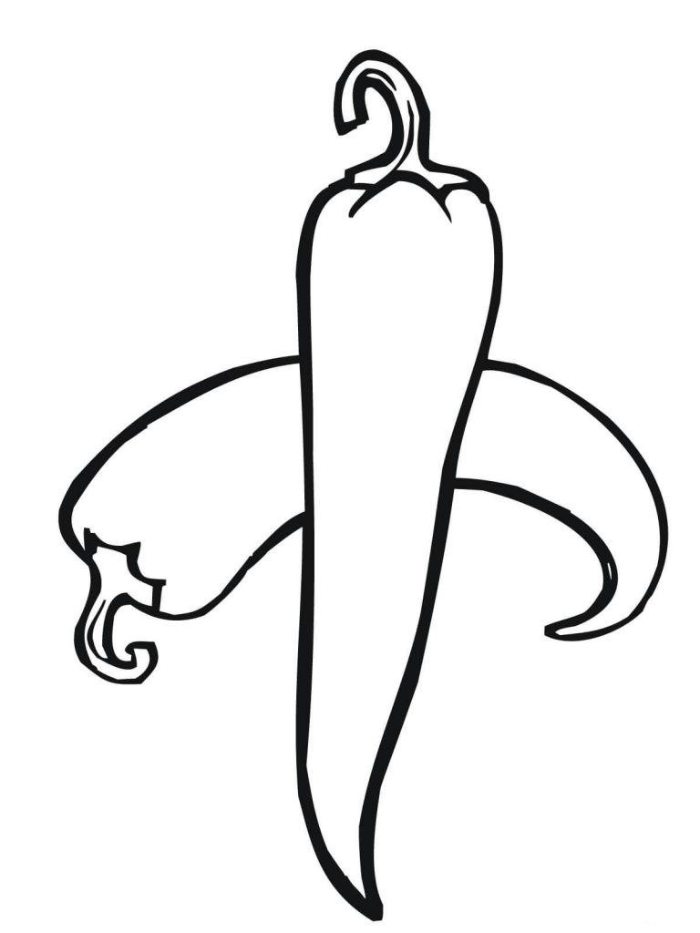 Vegetable Pepper Chilli Coloring Page 768x1024 Vegetable Pepper Chilli Coloring Page