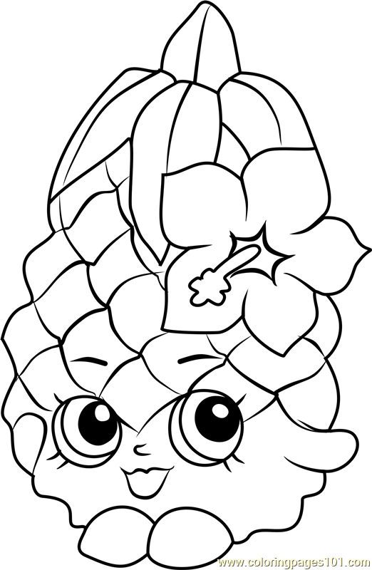 Pineapple Crush Shopkins Coloring Page 522x800 Pineapple Crush Shopkins Coloring Page