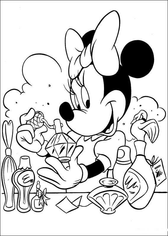 567x794 Minnie Putting Perfume On Coloring Page Cartoon Pages