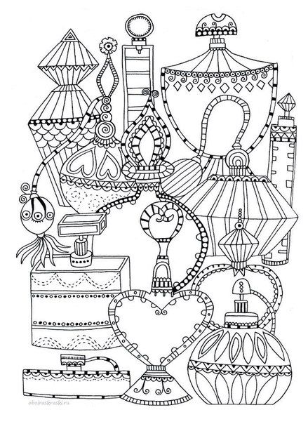 439x604 Perfume Bottles Coloring Page (Perfume Bottle Sketch) To Color