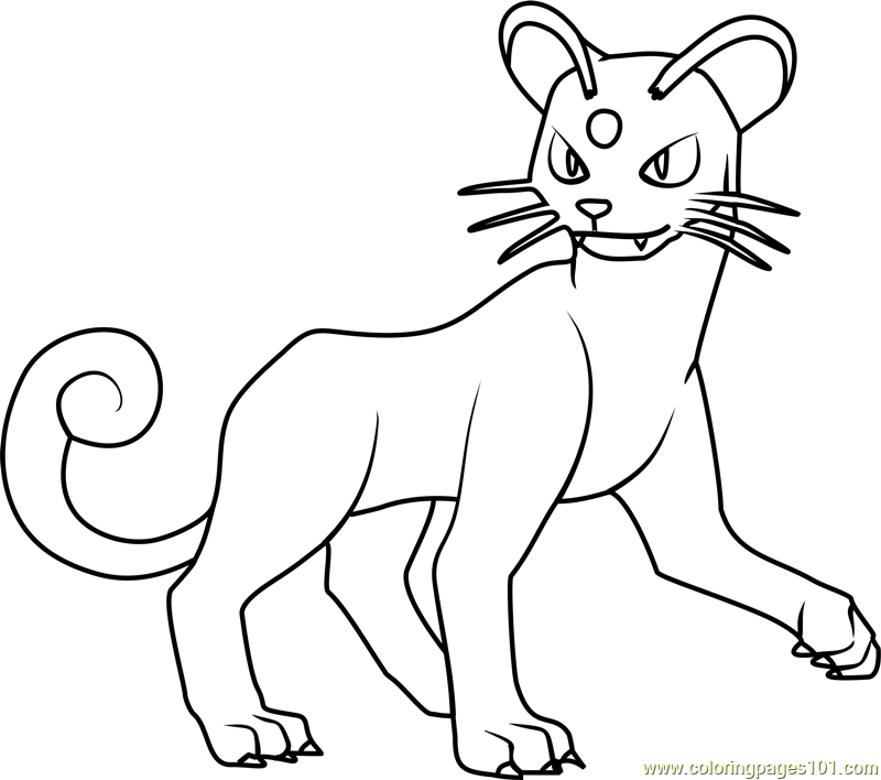 800x708 Persian Pokemon Coloring Page