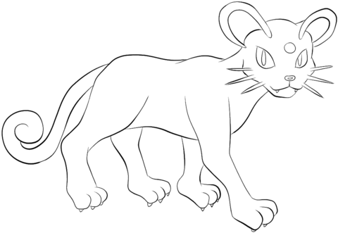 480x331 Persian Coloring Page From Generation I Pokemon Category. Select