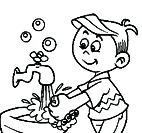 600x563 Hand Washing Is For Personal Hygiene Coloring Pages Coloring Sun