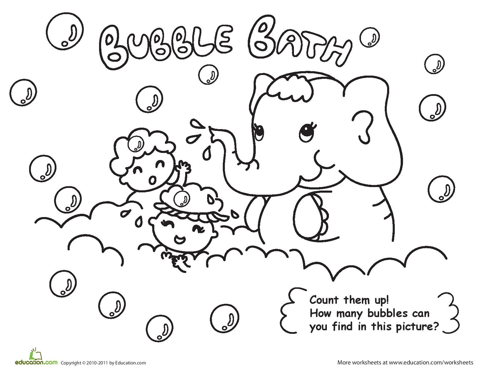 1650x1275 Bubble Bath Coloring Page