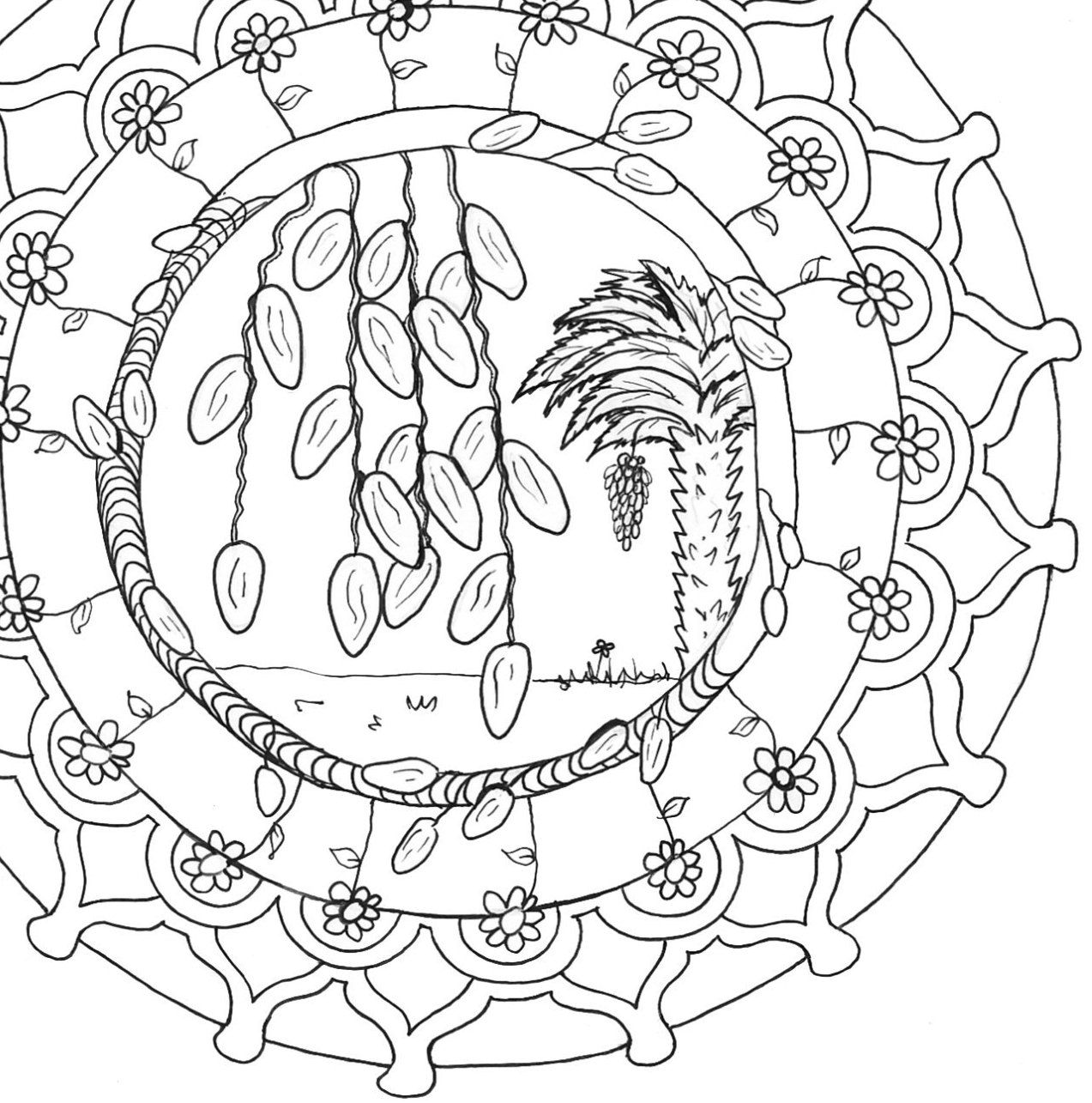 1273x1285 Inspiring Mandalacustom Coloring Pagecoloringsize Adult Image