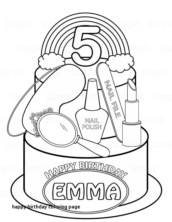 Happy Birthday Coloring Page 570x738 Happy Birthday Coloring Page