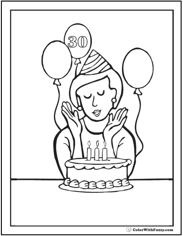 Birthday Coloring Pages Customizable Pdf 590x762 Birthday Coloring Pages Customizable Pdf
