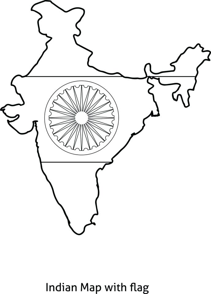 Flag Of India Coloring Page 688x958 Flag Of India Coloring Page