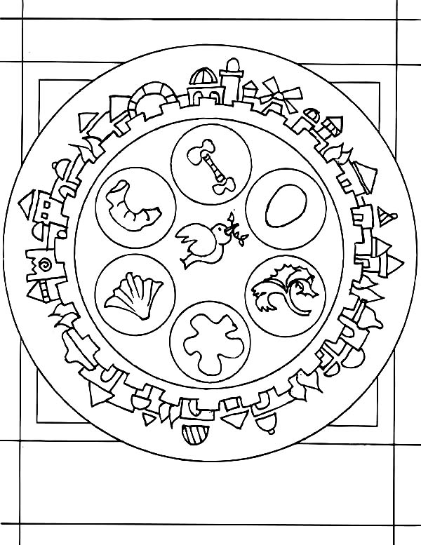 Passover Meal Coloring Pages 600x777 Passover Meal Coloring Pages
