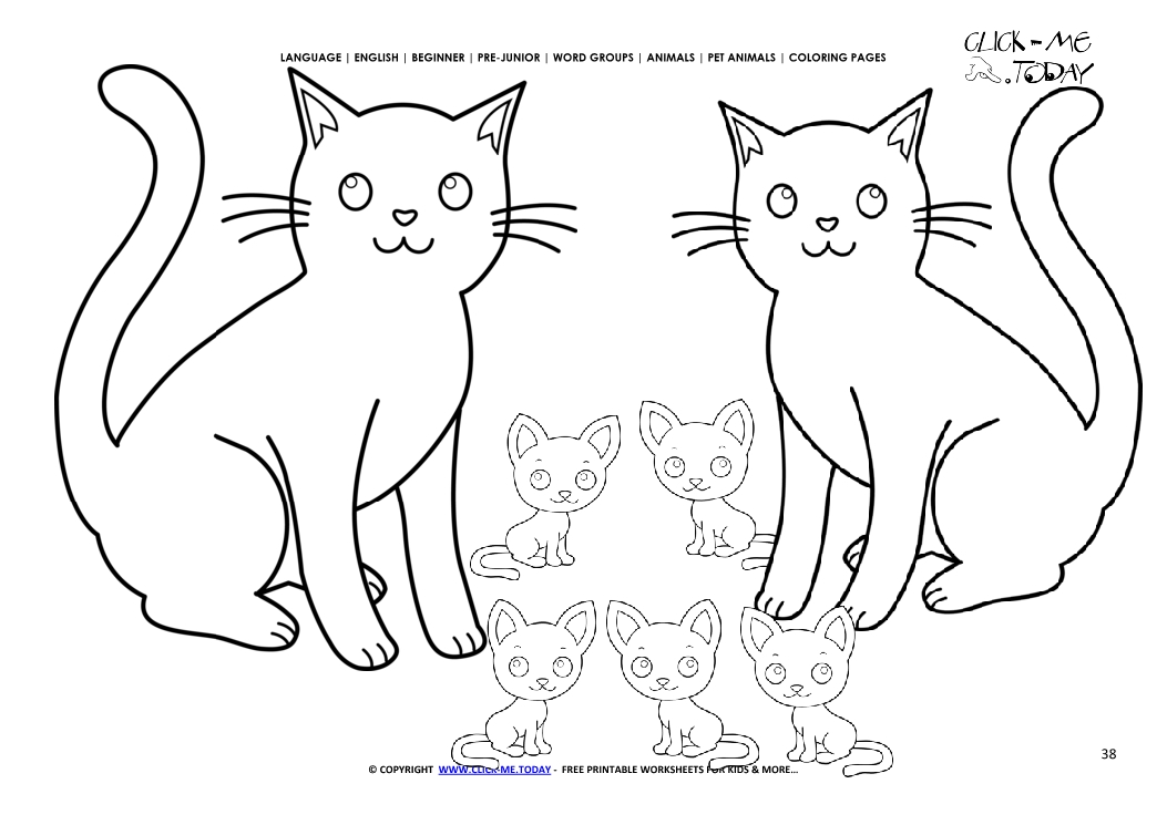 Coloring Page Cats 1053x745 Coloring Page Cats
