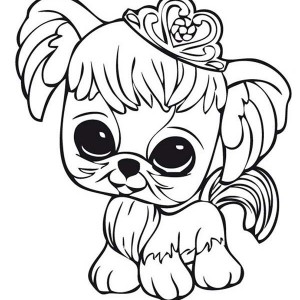 300x300 Little Pet Shop Little Dog Wearing Crown Coloring Pages Batch