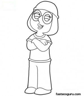 297x338 Printable Cartoon Characters Meg Family Guy Coloring Page
