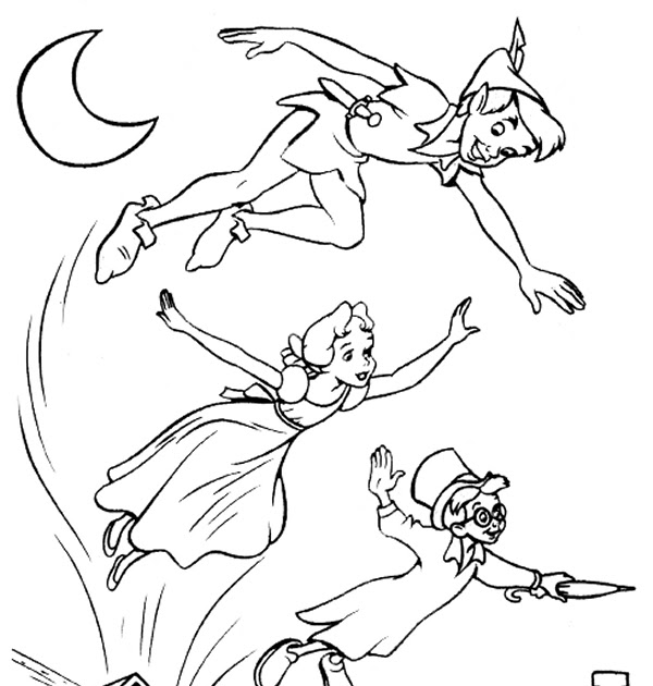 600x630 Coloring Pages Online Peter Pan Coloring Pages