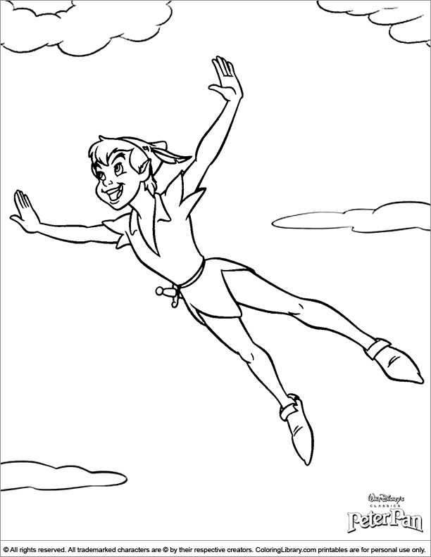 612x792 Peter Pan Coloring Picture