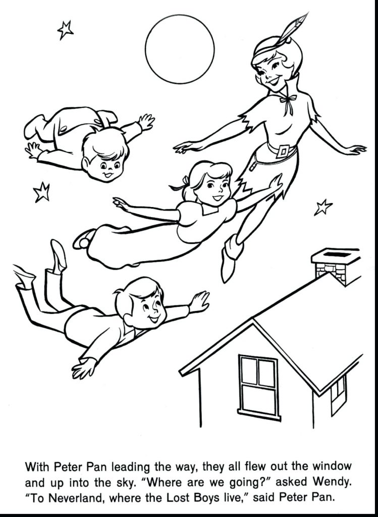 Peter Pan Flying Coloring Pages 749x1024 Peter Pan Flying Coloring Pages