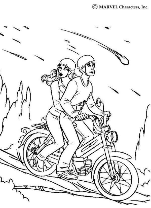 600x827 Peter Parker And Jane Meteor Rain Spiderman Coloring Page