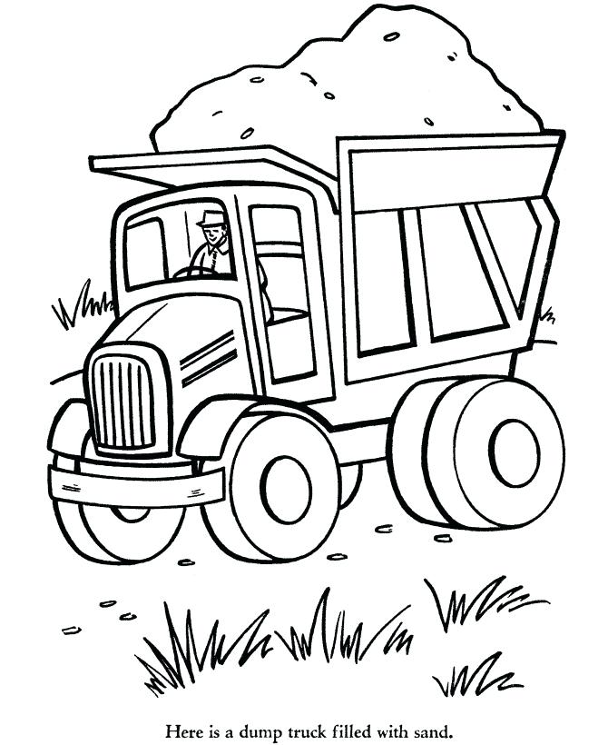 670x820 Dump Truck Coloring Pages Dump Truck Outline Coloring Pages