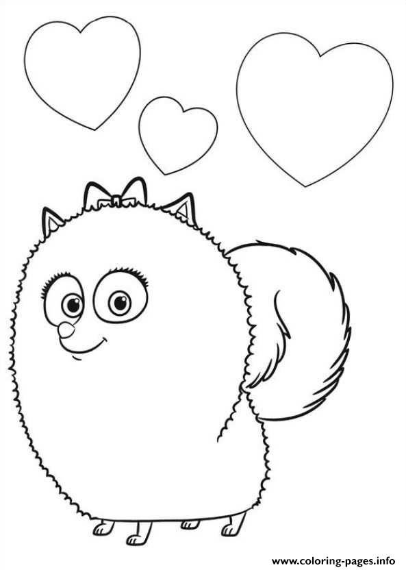 Print Gidget Is In Love Secret Life Of Pets Coloring Pages 593x832 Print Gidget Is In Love Secret Life Of Pets Coloring Pages