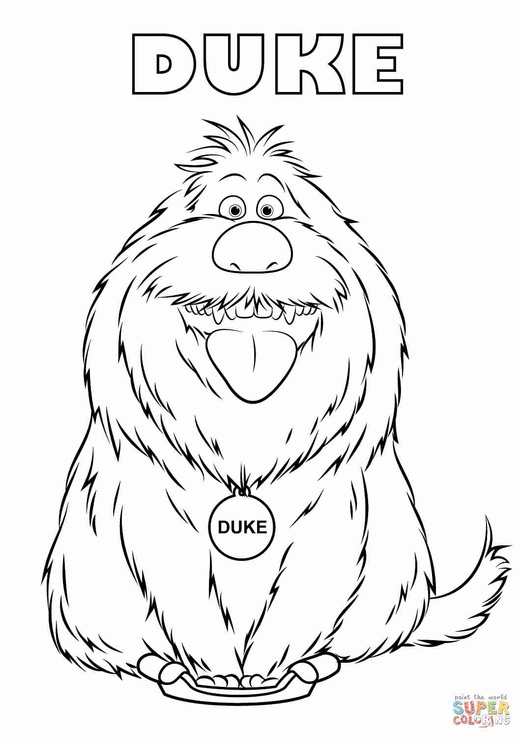 Duke From The Secret Life Of Pets Coloring Page Free Printable 1060x1500 Duke From The Secret Life Of Pets Coloring Page Free Printable