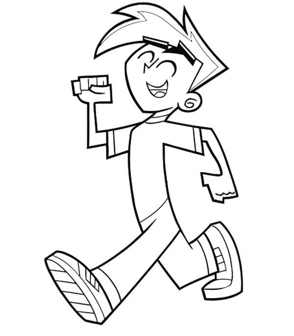 600x686 Danny Phantom Walking Around Coloring Pages Batch Coloring