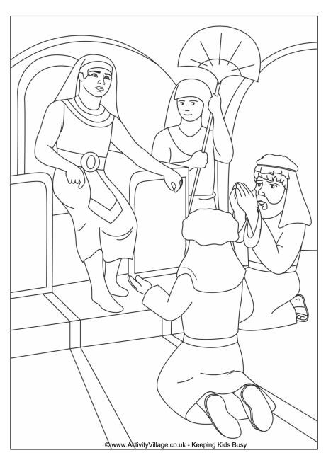 Joseph And Pharaoh Colouring Page 460x650 Joseph And Pharaoh Colouring Page
