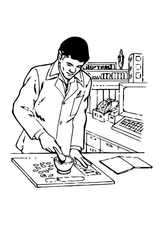 531x750 Coloring Page Pharmacist