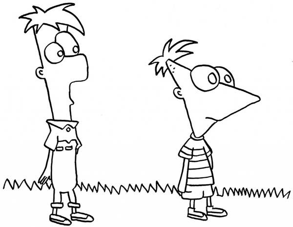 600x466 Phineas And Ferb Coloring Page Free Download
