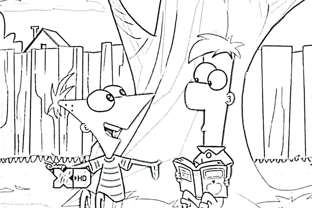 1080x720 Phineas And Ferb Coloring Page Modest Decoration And Coloring