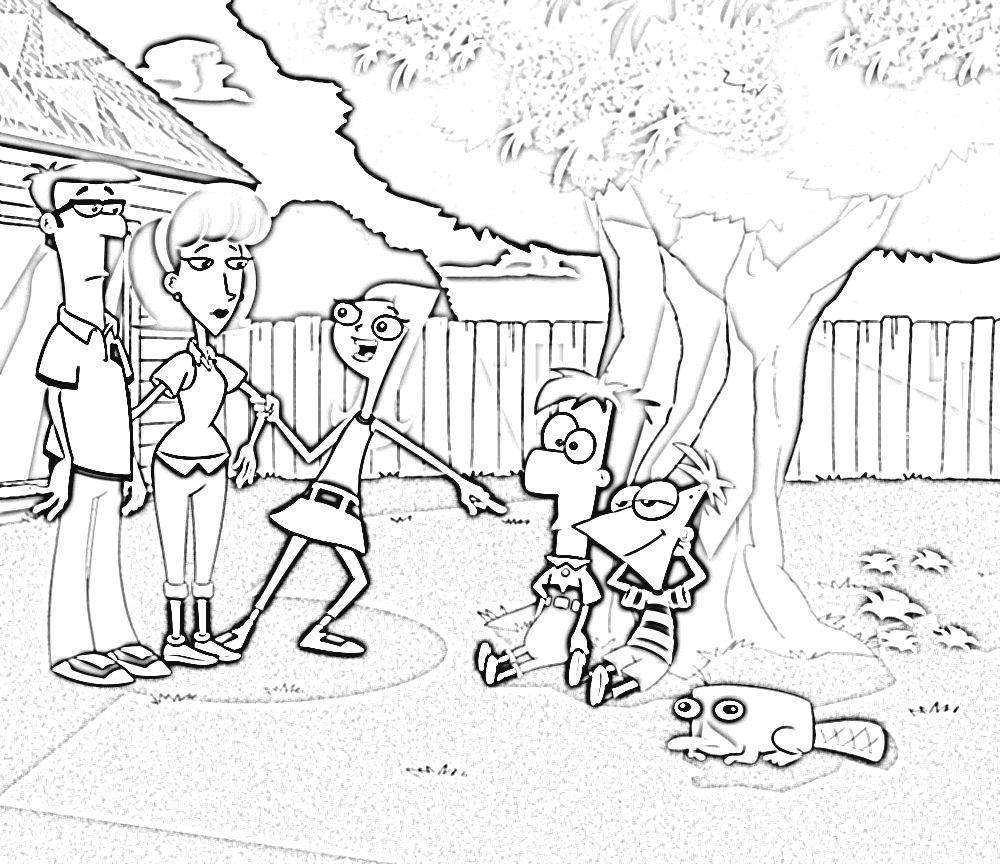 1000x864 Phineas And Ferb Coloring Pages To Print