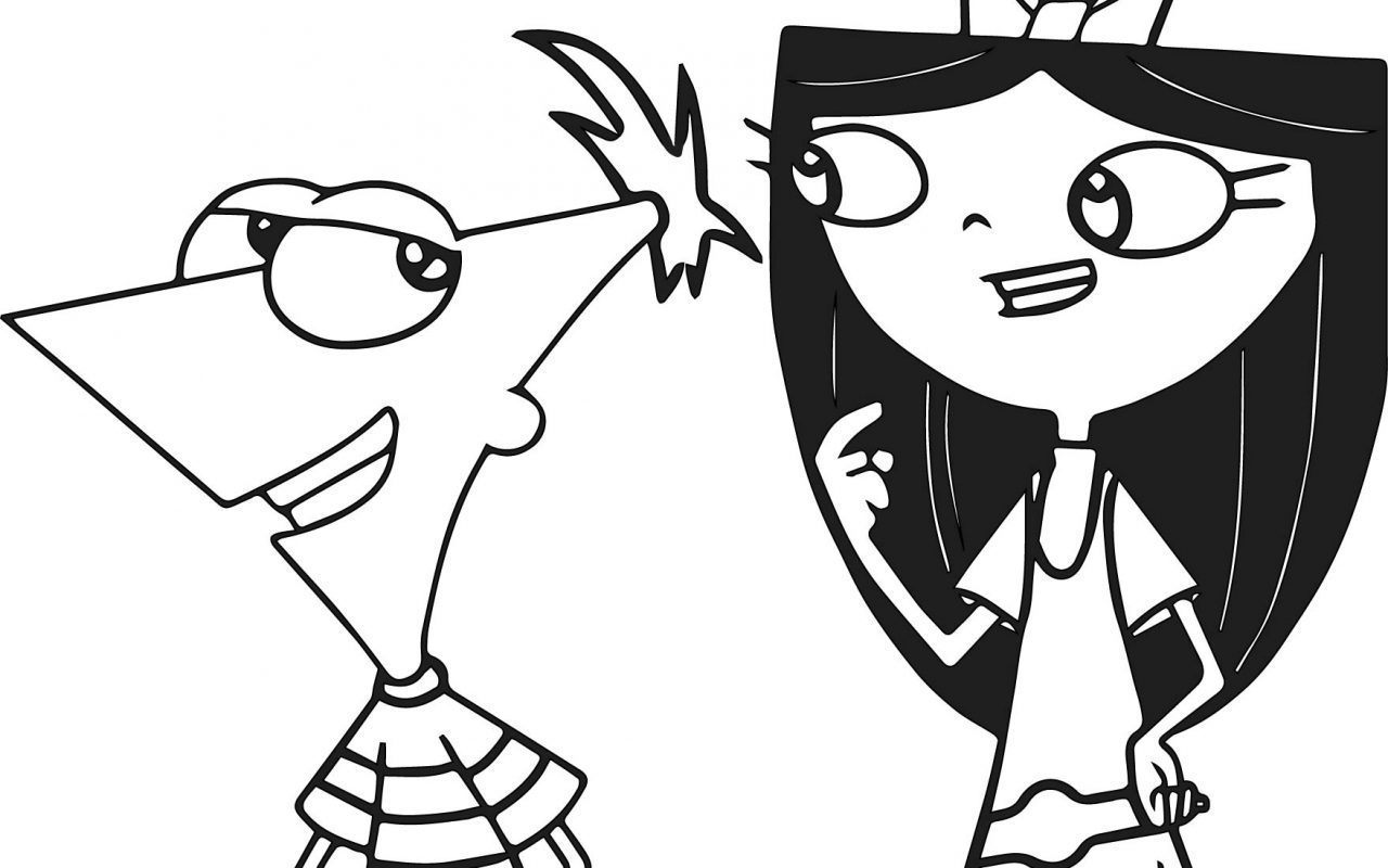 1280x800 Free Phineas And Ferb Coloring Sheets Pages Printable Cartoons