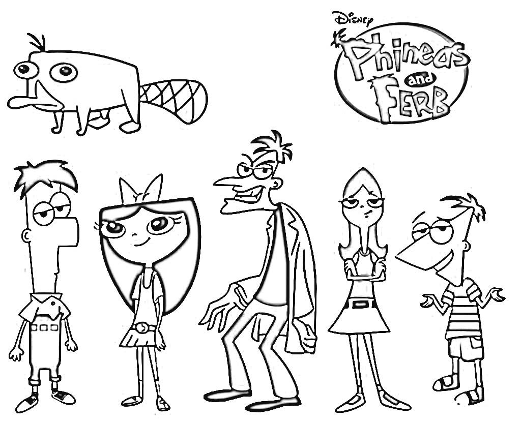 1024x832 Free Printable Phineas And Ferb Coloring Pages For Kids Coloring