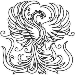Phoenix Fiery Phoenix Coloring Pages Embroidery 300x302 Phoenix Fiery Phoenix Coloring Pages Embroidery