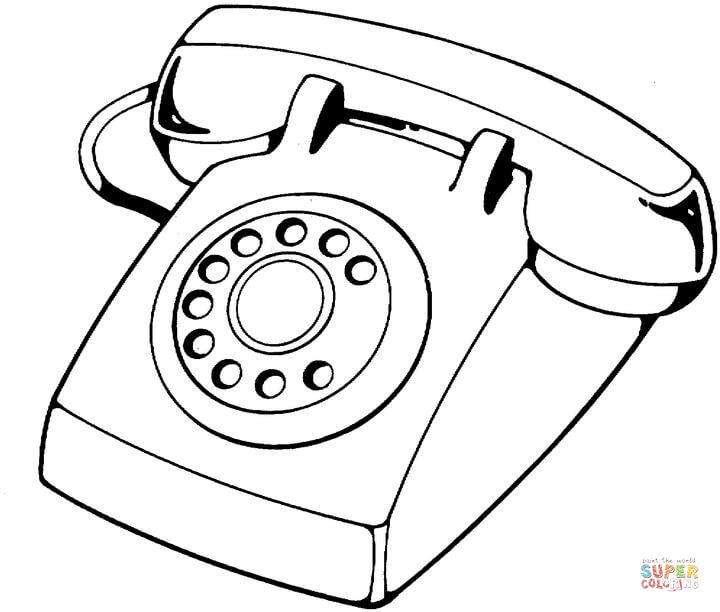 720x612 Telephone Coloring Pages Telephone Device Coloring Page Free