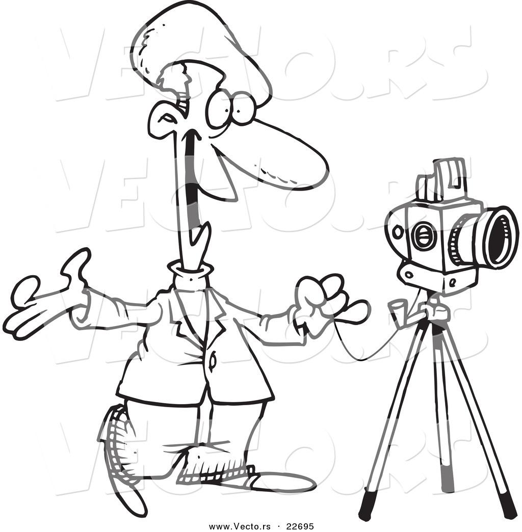 1024x1044 Vector Of A Cartoon Friendly Photographer