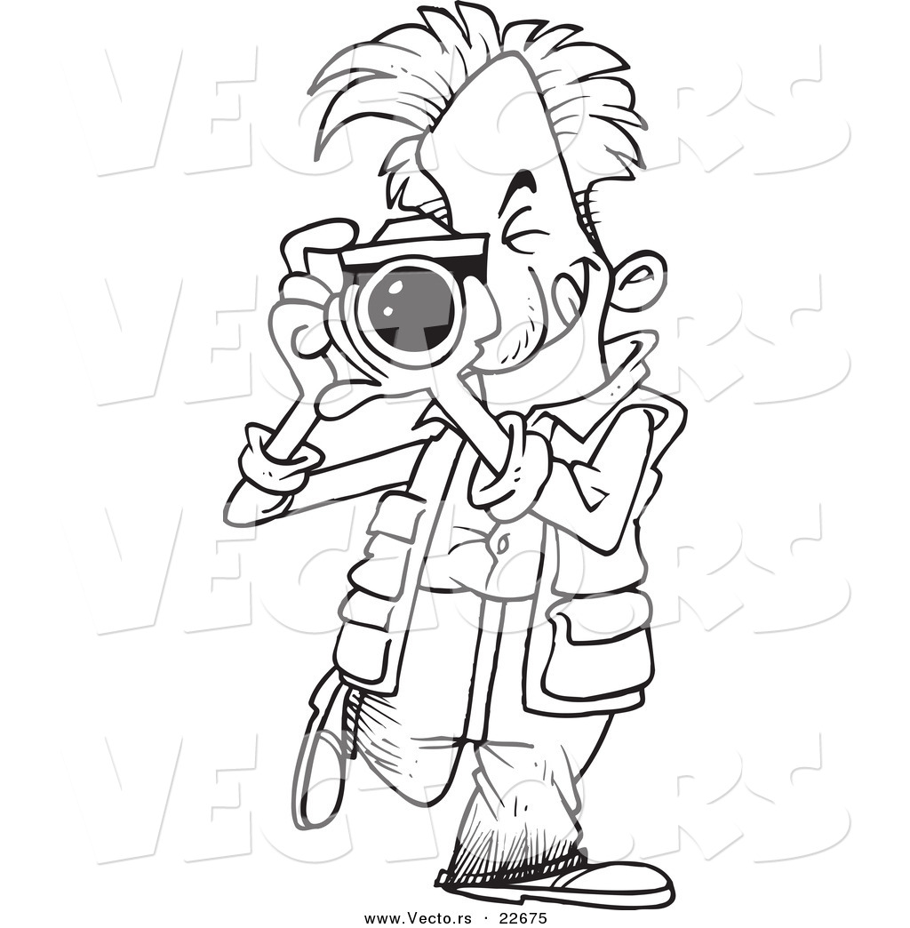 1024x1044 Vector Of A Cartoon Snappy Photographer