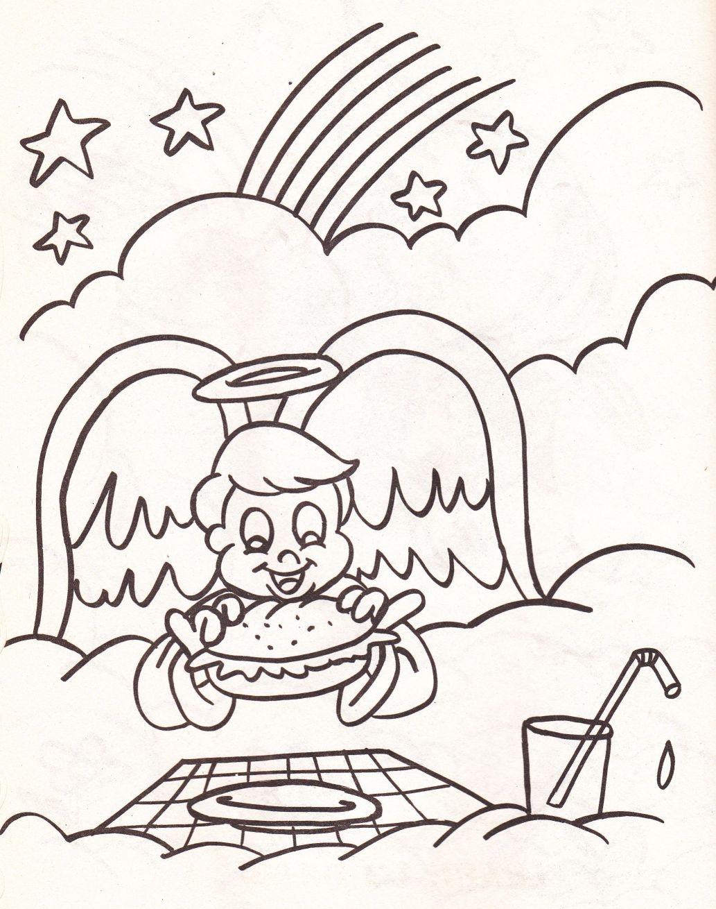 1033x1310 The Best From An Coloring Book Boy Angel Eating A Hamburger In