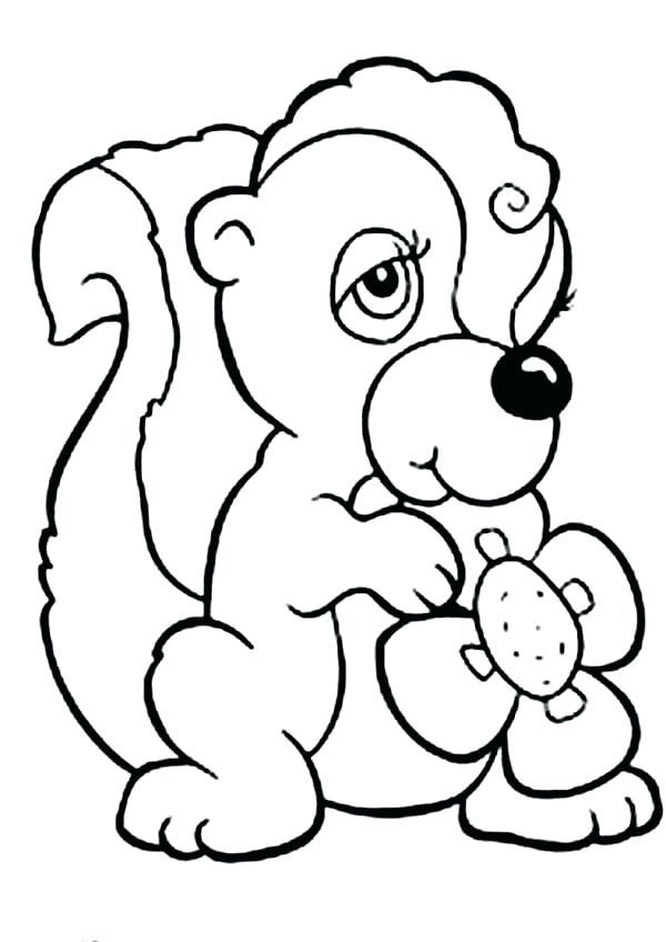 Skunk Coloring Page Coloring Page Flower The Skunk For Coloring Pi 600x848 Skunk Coloring Page Coloring Page Flower The Skunk For Coloring Pi