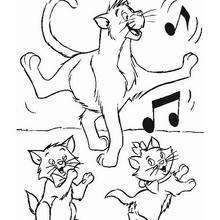 The Aristocats Playing Piano Coloring Pages 220x220 The Aristocats Playing Piano Coloring Pages