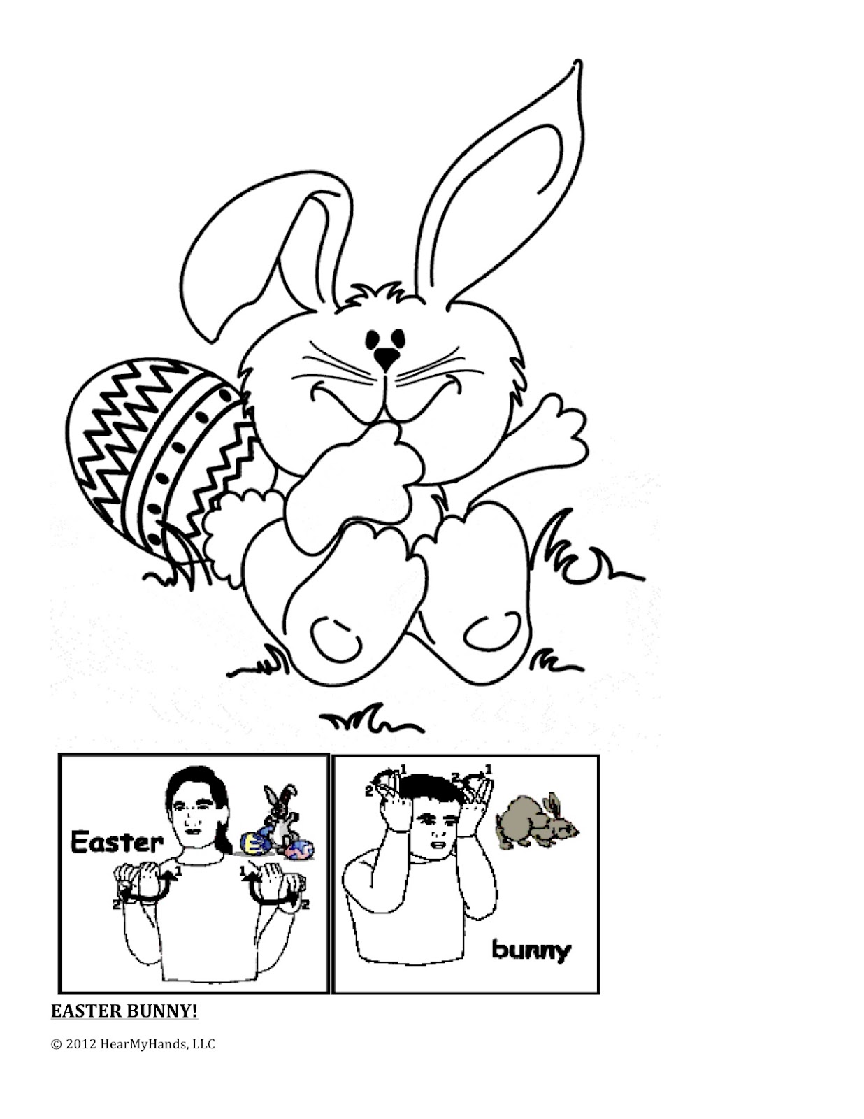 1236x1600 Hearmyhands Asl Easter Bunny Sign And Coloring Page!