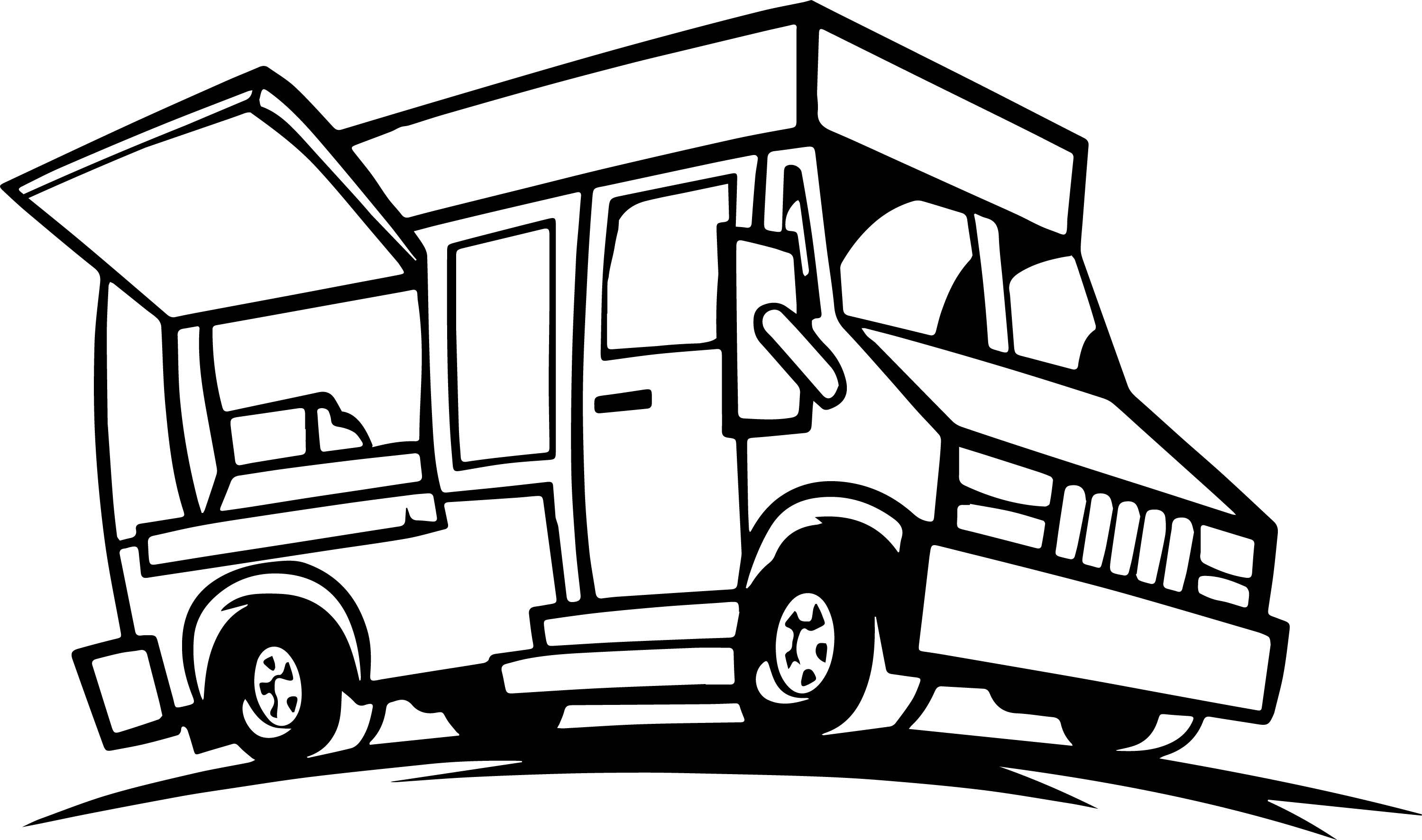 2999x1772 Unique Camper Trailer Coloring Pages Truck And Page Coloring Page