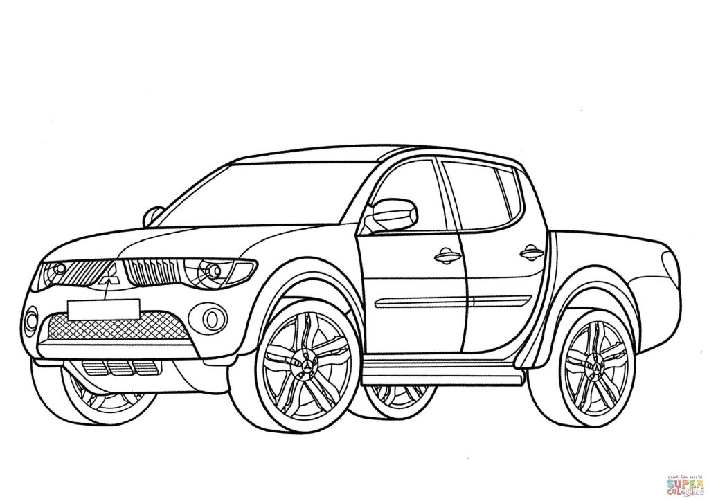 1024x724 Mitsubishi L200 Coloring Page Download