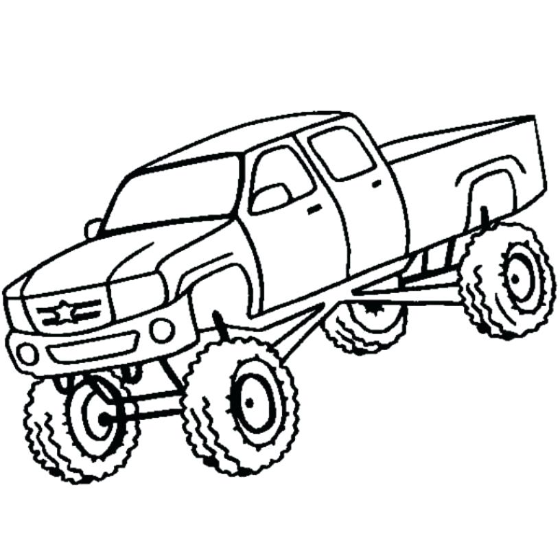 816x816 Monster Truck Coloring Pages To Print Big Trucks Coloring Pages
