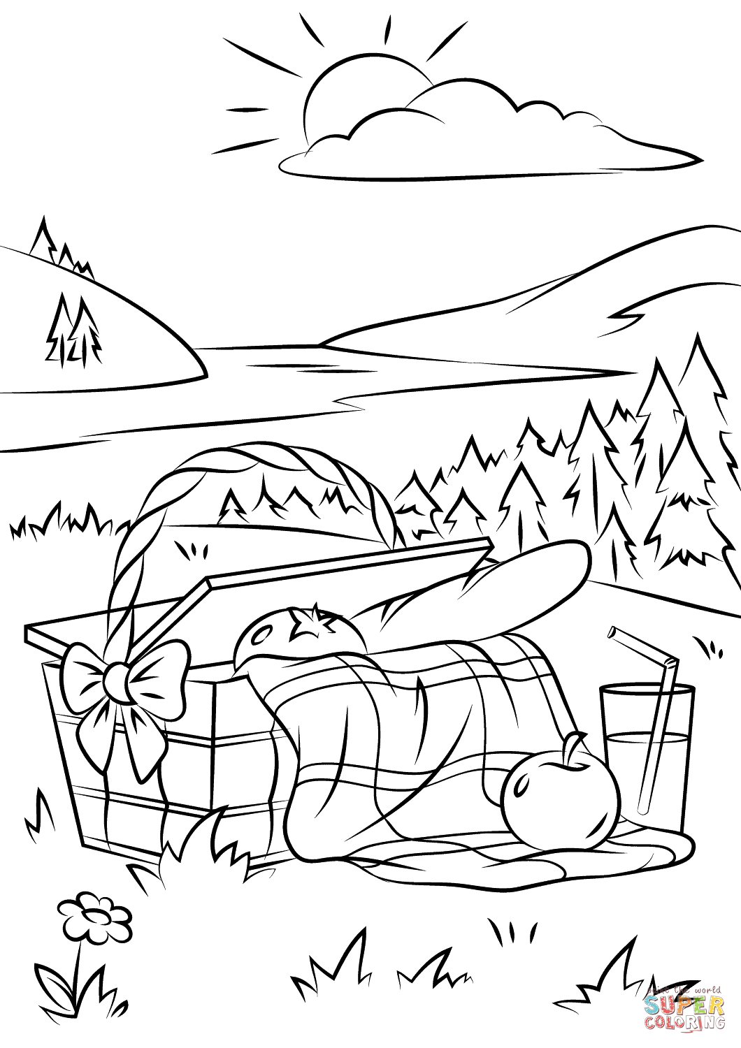 1060x1500 Picnic Basket Coloring Page