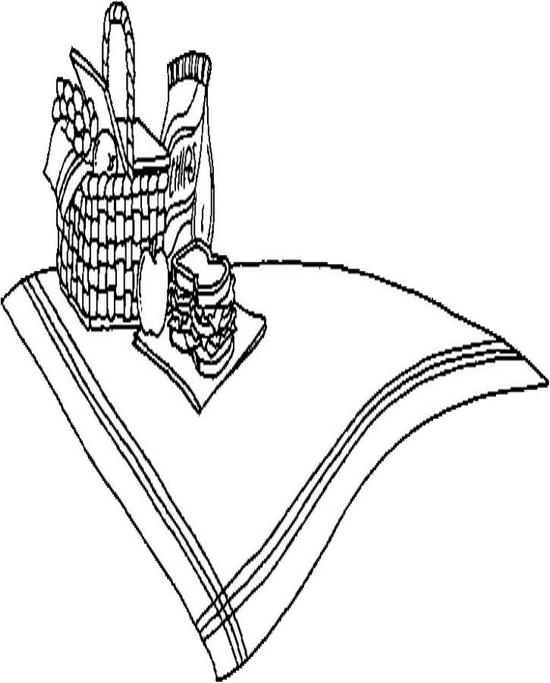 550x683 Picnic Blanket Coloring Page