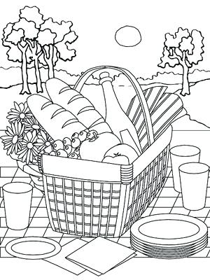 300x400 Picnic Coloring Pages Printable Summer Coloring Pages Picnic