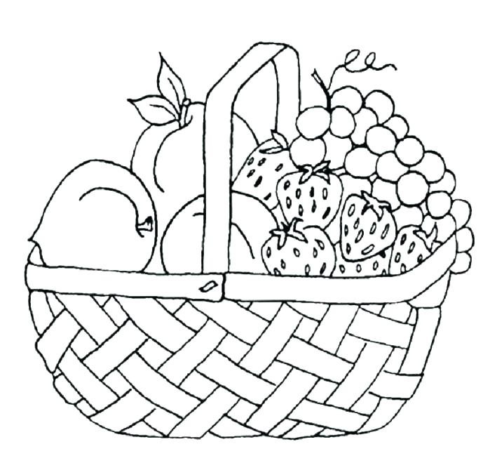 699x650 Basket Coloring Page Free Fruit Coloring Pages Free Printable