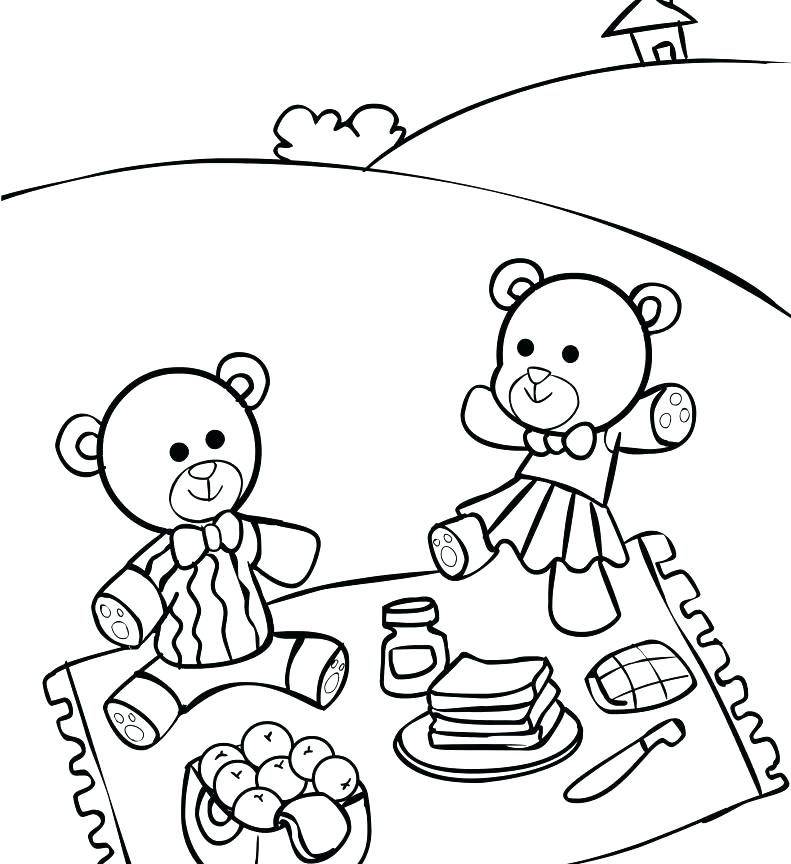 Picnic Coloring Page Awesome Care Bear With Teddy Free Printable 791x864 Picnic Coloring Page Awesome Care Bear With Teddy Free Printable