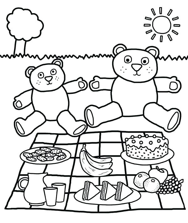 Picnic Food Coloring Pages at GetColorings.com | Free printable ...