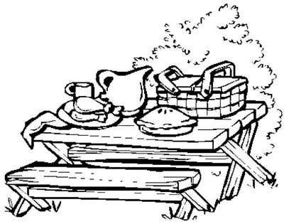 Picnic Table Coloring Page